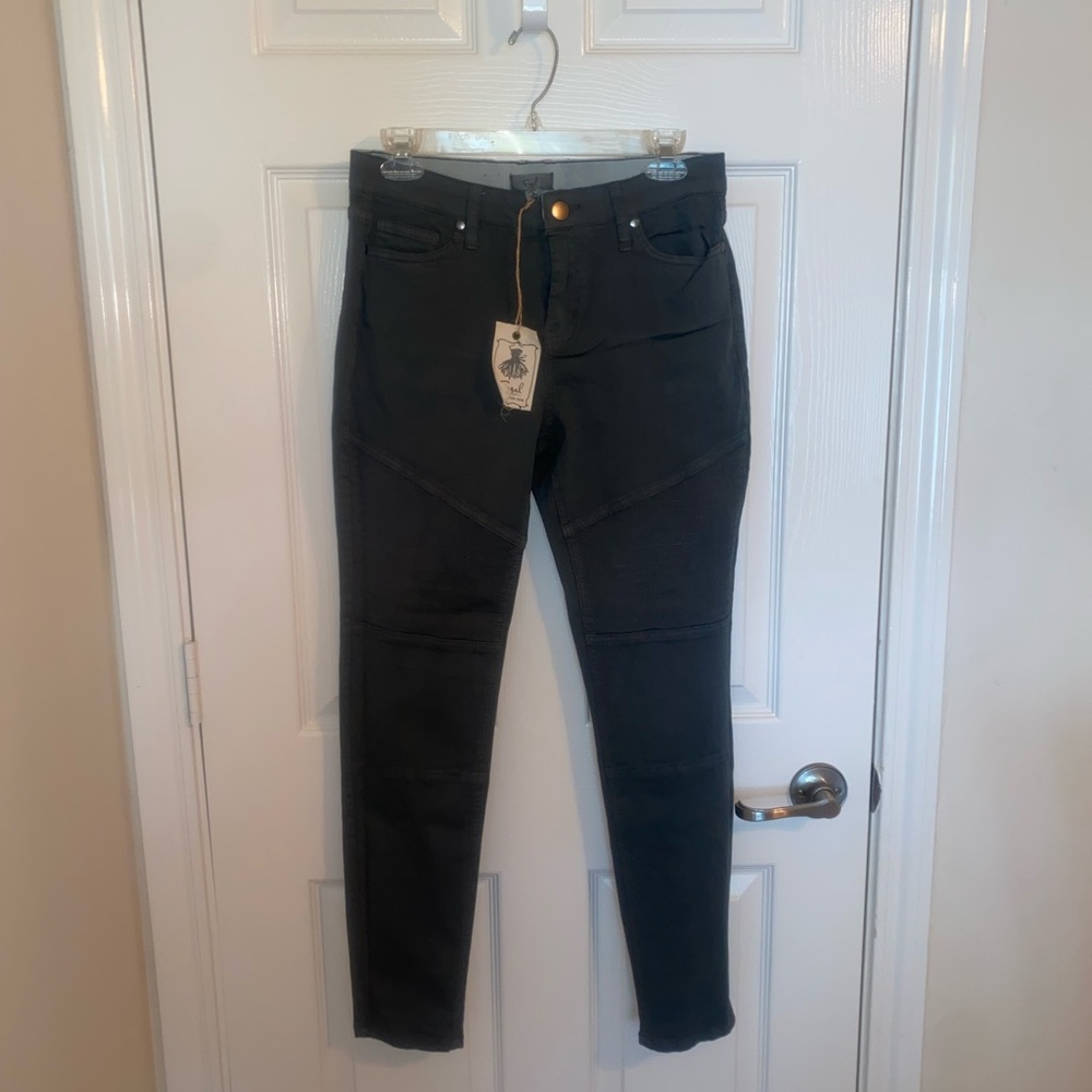 Easel Moto Jeggings, Grey, Size Large